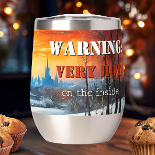 Amusant paysage hivernal Tumbler isolé
