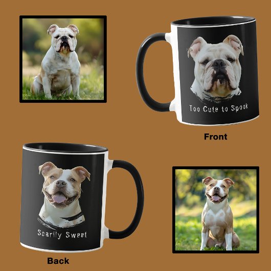 Amusant Personnalisé Halloween Chien Photo Mug Tro