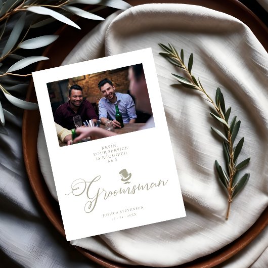Amusant Photo Proposition Carte Mariage Groomsman