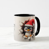 Amusant pingouin à deux côtés Mug de Noël (Devant droit)