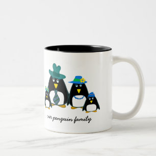 Amusant Pingouin Famille Personnalisée Mugs Cadeau