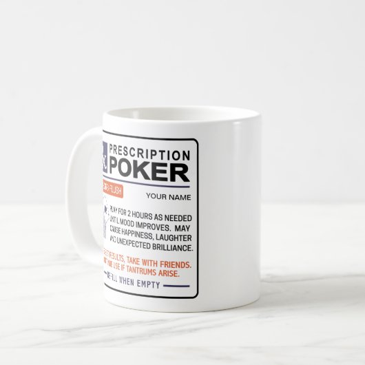 Amusant Poker Mug Conception d'ordonnance (Devant gauche)