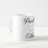 Amusant Poodle Maman art de ligne Mug (Devant gauche)