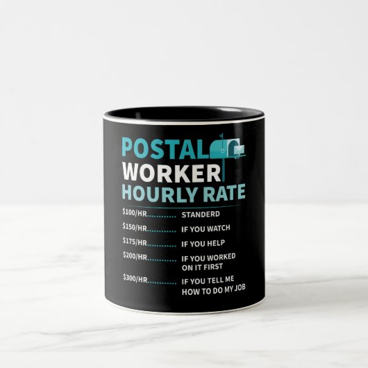 Amusant Postal Worker Taux horaire Mug (Centre)