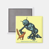 Amusant robot et aimant de chat (Recto/Verso)