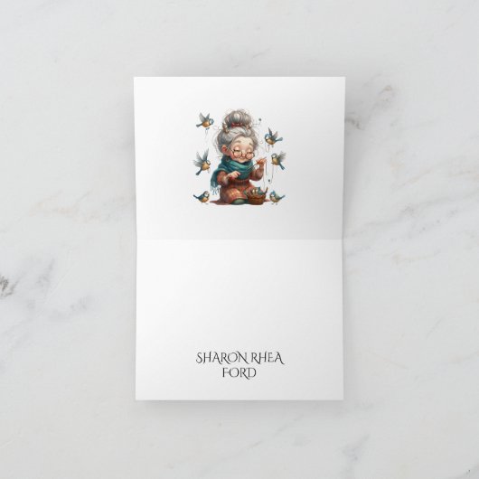 Amusant Senior avec les oiseaux (Intérieur)