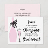 Amusant Serez-Vous Ma Carte D'Épouse - Champagne (Devant / Derrière)