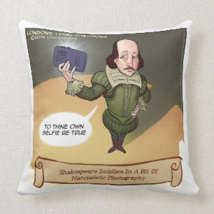 Amusant Shakespeare Selfie Grand Oreiller À Thon D