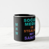 Amusant "Social Media" tasses monogrammes personna (Devant droit)