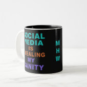 Amusant "Social Media" tasses monogrammes personna (Devant gauche)