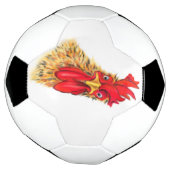 Amusant Surpris Curieux Rooster Soccer Ball (Tourné)