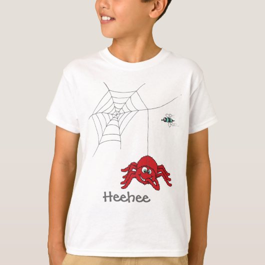 Amusant t-shirt araignée rouge et mouche enfants (Devant)
