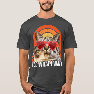 Amusant T-shirt de chat, Tee Amoureux des chats, P