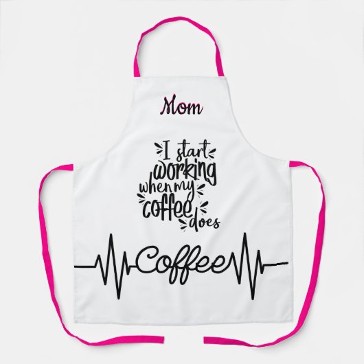 Amusant tablier Café Personnalisé Pour Maman (Recto)