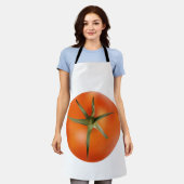 Amusant tablier de cuisine à la tomate rouge. (Porté)