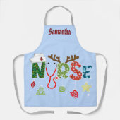Amusant tablier de Noël de l'infirmière. Nom modif (Recto)
