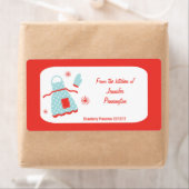 Amusant tablier rétro de la cuisine des étiquettes (En situation)