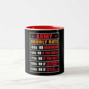 Amusant taux horaire de l'armée Mug