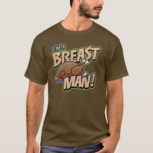 Amusant Thanksgiving Breast Man T-shirt noir de ba (Devant)