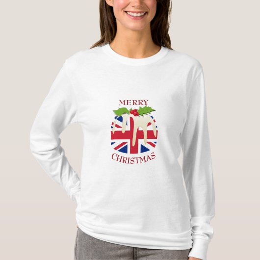 Amusant | UNION JACK UK | T-shirt Pudding de Noël (Devant)