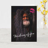 Amusant Va Bien Bientôt Carte pi. Un Indien (Fleur jaune)