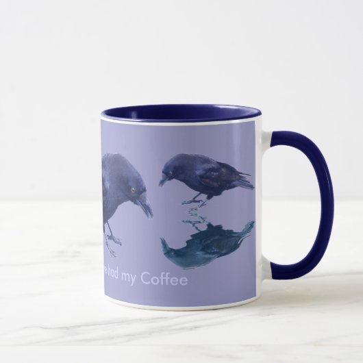 Amusant Ventilateurs Corvidae Raven Design Mug (Droite)