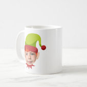 Amusant visage elfe Noël Mug (Devant gauche)