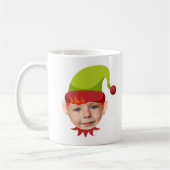 Amusant visage elfe Noël Mug (Gauche)