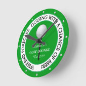 Amusant Weekend Golf Lounge / Bar Horloge murale (Angle)