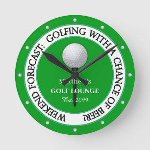 Amusant Weekend Golf Lounge / Bar Horloge murale