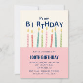 Amusante 100e anniversaire invitations Anniversair (Devant)