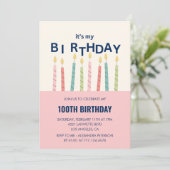 Amusante 100e anniversaire invitations Anniversair (Debout devant)