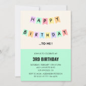 Amusante 3ème anniversaire invitations Joyeux anni (Devant)