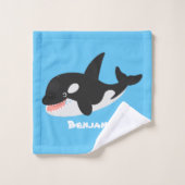 Amusante baleine orque mignonne dessin animé (Gant de toilette)