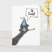 Amusante carte d'anniversaire Aussie Emu (Fleur jaune)