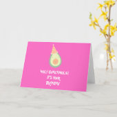 Amusante carte d'anniversaire Avocado (Fleur jaune)