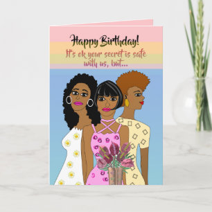 Amusante carte d'anniversaire de femme afro-améric