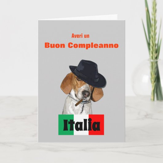 Amusante carte de chien de Charley Mobster Italien (Devant)