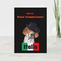Amusante carte de chien de Charley Mobster Italien