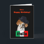 Amusante carte de chien de Charley Mobster Italien<br><div class="desc">Une drôle de carte de voeux d'anniversaire animal avec un chien secourt appelé "Charley" habillé en Homard avec drapeau italien. Dit Avoir un Joyeux Anniversaire devant et à l'intérieur dit "Parce que je suis le chef de vous !" tout en italien. Ce design original et humoristique photo de l'artiste c.a.teresa...</div>