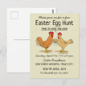 Amusante Chasse aux Oeufs de Pâques Invitation (Devant / Derrière)