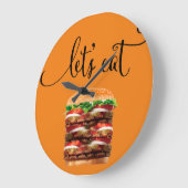 Amusante Cuisine Hamburger Horloge murale (Angle)