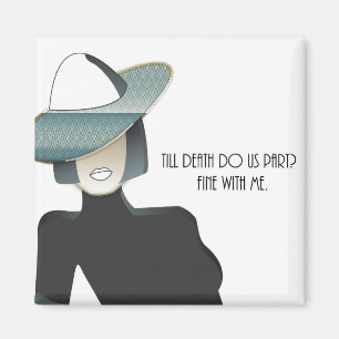Amusante echtscheiding Quote Art Deco Lady Magnet Magneet