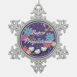 Amusante en grappige Floral Bunco Professional Tin Sneeuwvlok Ornament