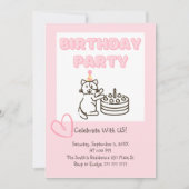 Amusante et mignonne Cat&Cake Invitation d'anniver (Devant)