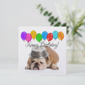 Amusante Invitation d'anniversaire de Bulldog - SR (Debout devant)