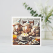 Amusante invitation d'anniversaire de mouton, anim (Debout devant)