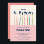 Amusante invitation de 15e anniversaire Anniversai<br><div class="desc">Amusante invitation de 15e anniversaire Anniversaire Bougie rose</div>