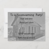 Amusante invitation de cabane de chauffage domesti (Dos)