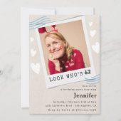 Amusante invitations pour 62e anniversaire Photo p (Devant)